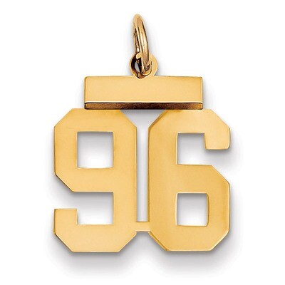 Number 96 Charm 14k Gold Small Polished LS96, MPN: LS96, 883957034232