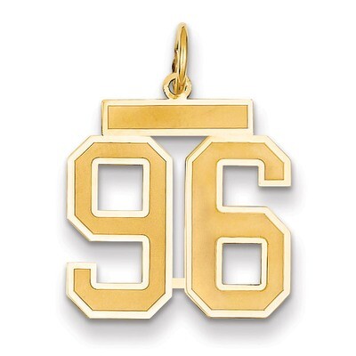 Number 96 Charm 14k Gold Medium Satin LSM96, MPN: LSM96, 883957076553