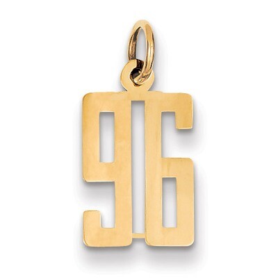 Number 96 Charm 14k Gold Small Polished Elongated LES96, MPN: LES96, 883957219240