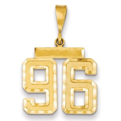 Number 96 Charm 14k Gold Medium Diamond-cut  MN96, MPN: MN96, 883957140087