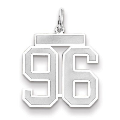 Number 96 Charm Medium Satin 14k white Gold WSM96, MPN: WSM96, 883957079585