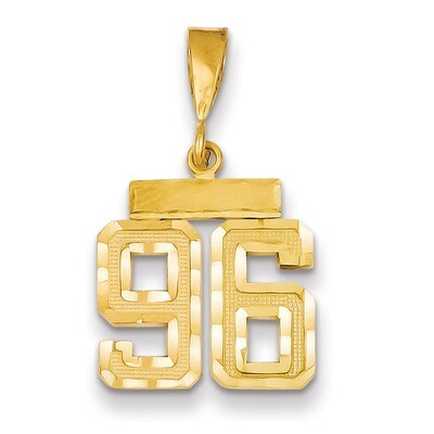 Number 96 Charm 14k Gold Small Diamond-cut SN96, MPN: SN96, 883957111360