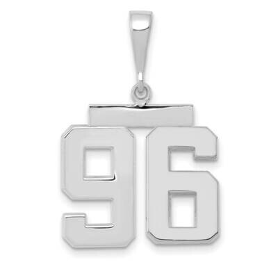 Number 96 Charm 14k White Gold Polished Medium WMP96, MPN: WMP96, 196904075340
