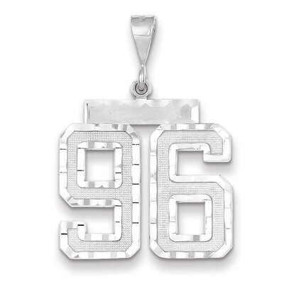 Number 96 Charm 14k white Gold Large Diamond -cut WLN96, MPN: WLN96, 883957124728