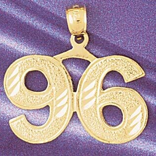 Dazzlers Jewelry Number 96 Pendant Necklace Charm Bracelet in Yellow, White or Rose Gold 950996, MP…