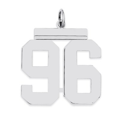Charm Number 96 Polished Sterling Silver Large QPL96, MPN: QPL96, 191101281464