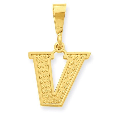Initial V Charm 14k Gold C1449-V, MPN: C1449-V, 886774087832