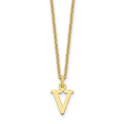 Cutout Letter V Initial Necklace 10k Gold 10XNA727Y/V, MPN: 10XNA727Y/V,