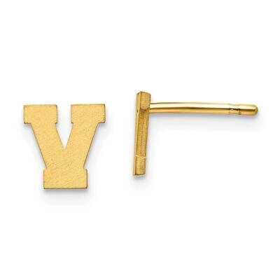 Initial Letter V Post Earrings 14k Gold Laser Brushed XNE45Y/V, MPN: XNE45Y/V, 883957949062