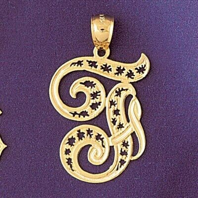Dazzlers Jewelry Initial F Pendant Necklace Charm Bracelet in Yellow, White or Rose Gold 9563f, MPN…