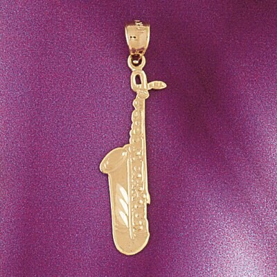 Dazzlers Jewelry Saxophone Pendant Necklace Charm Bracelet in Yellow, White or Rose Gold 6163, MPN:…