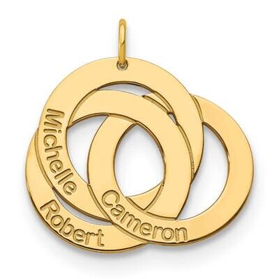3 Name Circle Charm Gold-plated  XNA902GP, MPN: XNA902GP,