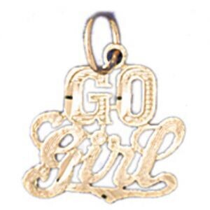 Dazzlers Jewelry Go Girl Pendant Necklace Charm Bracelet in Yellow, White or Rose Gold 10536, MPN: …