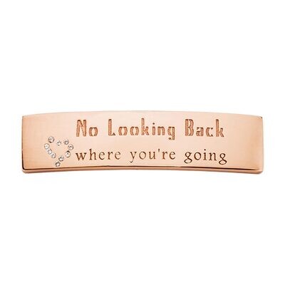 Nikki Lissoni Rose Gold-plated Medium Tag of 42 x 9 mm with Swarovski Stones No Looking Back Where …
