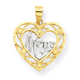 Mom Heart Charm 10K Gold &amp; Rhodium 10C960, MPN: 10C960, 886774022437