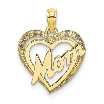 Mom Inside Heart Charm 10k Gold 10K9589, MPN: 10K9589,