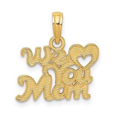 We Heart You Mom Charm 14k Gold C2993, MPN: C2993,
