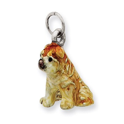 Shar Pei Charm Sterling Silver Enameled QC6403, MPN: QC6403, 886774373249