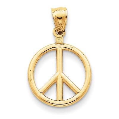 Peace Sign Charm 14k Gold Polished C2247, MPN: C2247, 637218095902