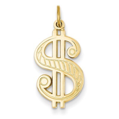 Dollar Sign Charm 14k Gold C1085, MPN: C1085, 886774087221