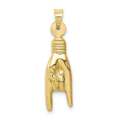 3D Hollow Rock On Sign Charm 10k Gold 10K6393, MPN: 10K6393,