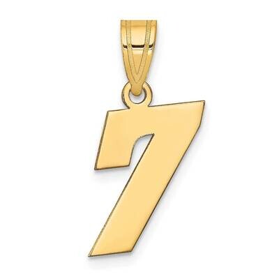 Block Number 7 Pendant 14k Gold Polished BN07, MPN: BN07, 196904085226