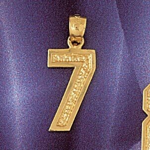 Dazzlers Jewelry Number 7 Pendant Necklace Charm Bracelet in Yellow, White or Rose Gold 9554, MPN: …