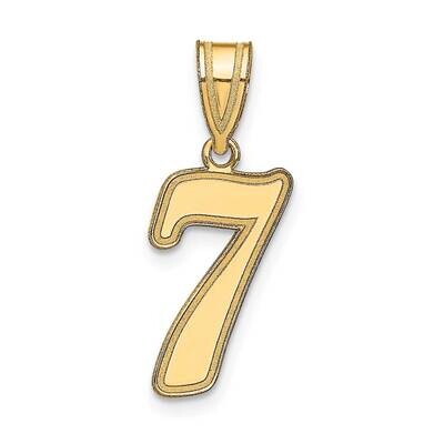 Script Number 7 Pendant 14k Gold Polished SCN07, MPN: SCN07, 196904086308