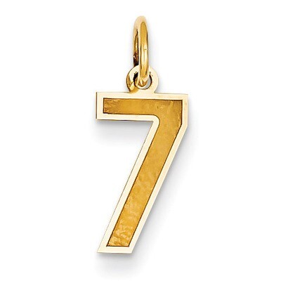 Small Satin Number 7 Charm 14k Gold LSS07, MPN: LSS07, 886774102504