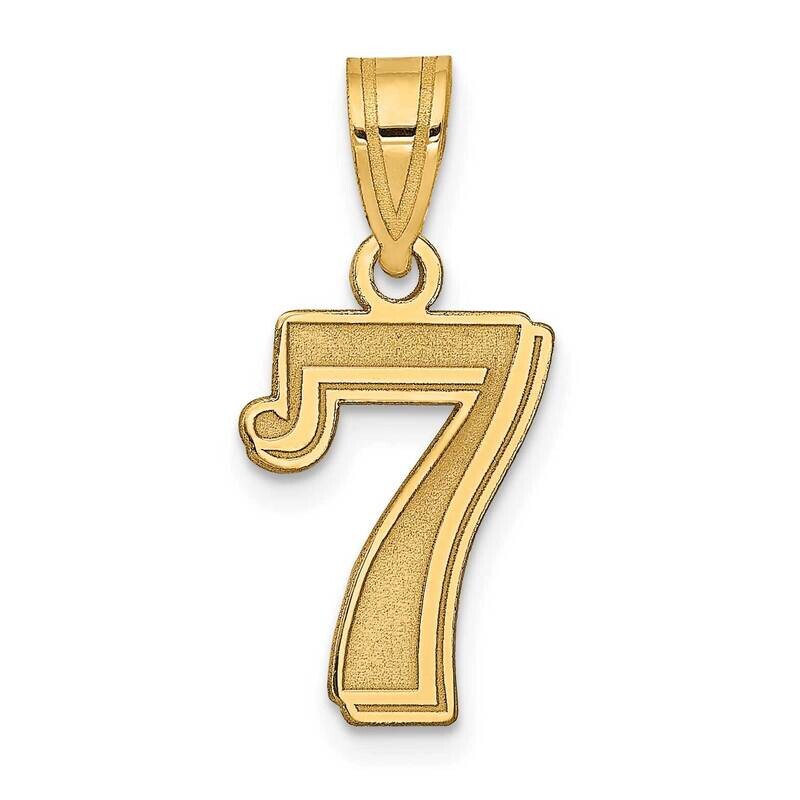 Number 7 Pendant 14k Gold Polished Etched AEN07, MPN: AEN07, 196904087848