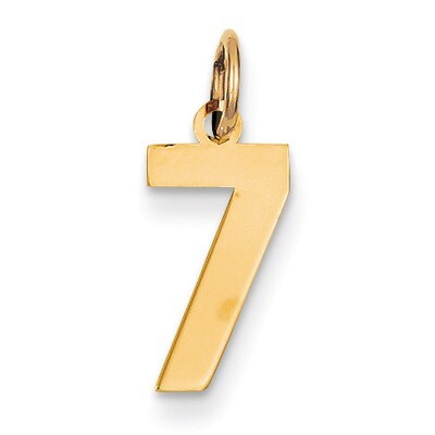 Small Polished Number 7 Charm 14k Gold LS07, MPN: LS07, 886774102306