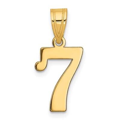 Number 7 Pendant 14k Gold Polished APN07, MPN: APN07, 196904087107