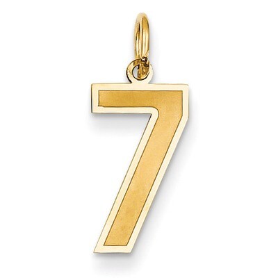 Medium Satin Number 7 Charm 14k Gold LSM07, MPN: LSM07, 886774102405