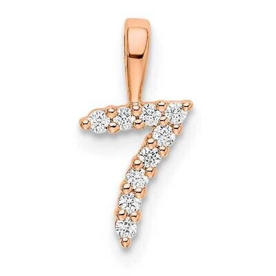 Diamond Number 7 Pendant 14k Rose Gold PM8369-7-009-RA, MPN: PM8369-7-009-RA, 196904070598