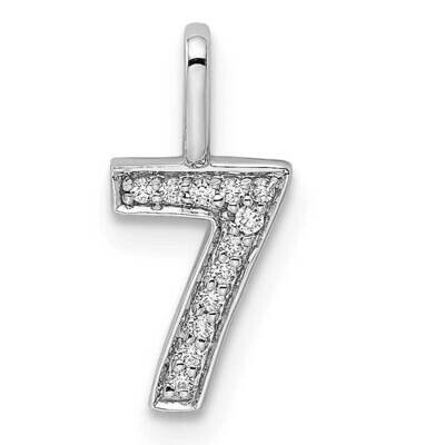 Diamond Number 7 Pendant 14k White Gold PM8370-7-006-WA, MPN: PM8370-7-006-WA, 196904071298
