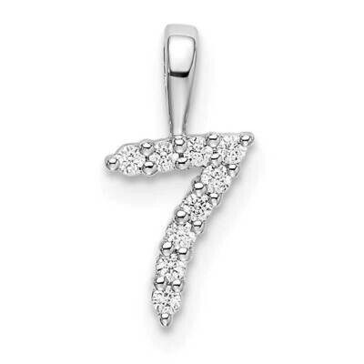Diamond Number 7 Pendant 14k White Gold PM8369-7-009-WA, MPN: PM8369-7-009-WA, 196904076361