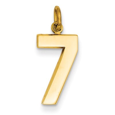 Casted Medium Polished Number 7 Charm 14k Gold MP07, MPN: MP07, 886774103099
