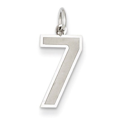 Medium Satin Number 7 Charm 14k White Gold WSM07, MPN: WSM07, 886774121246
