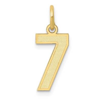 Number 7 Charm 10k Gold Small Satin 10LSS07, MPN: 10LSS07,
