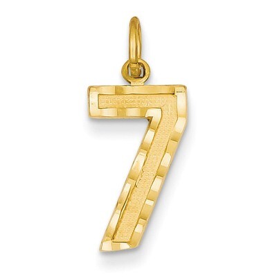 Casted Medium Diamond Cut Number 7 Charm 14k Gold MN07, MPN: MN07, 886774102986