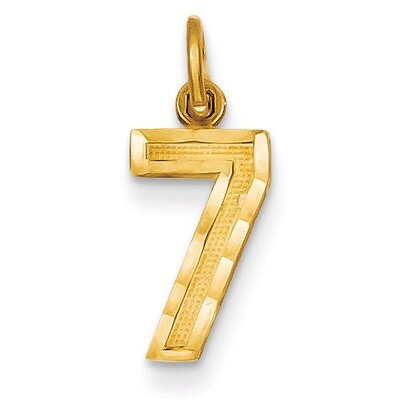 Casted Small Diamond Cut Number 7 Charm 14k Gold SN07, MPN: SN07, 883957104669