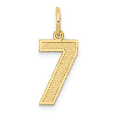 Satin Number 7 Charm 10k Gold Medium 10LSM07, MPN: 10LSM07,