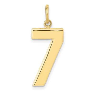 Polished Number 7 Charm 10k Gold Casted Large 10LP07, MPN: 10LP07,
