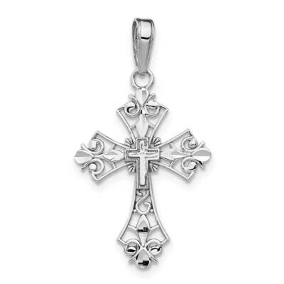 Filigree Cross Charm 10k White Gold 10M2244, MPN: 10M2244,