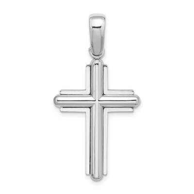 Beveled Cross Charm 14k White Gold K9723W, MPN: K9723W, 191101085734