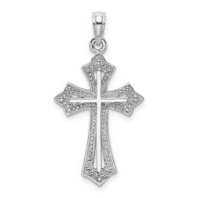 Beaded Cross Charm 10k White Gold 10K8484W, MPN: 10K8484W, 63721815438