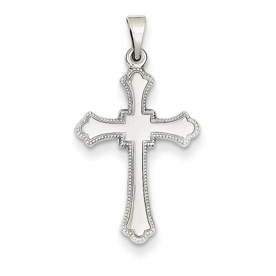 Budded Cross Charm 14k White Gold XR474, MPN: XR474, 883957977775