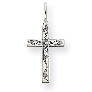 Laser Designed Cross Charm 14k White Gold XR1201, MPN: XR1201, 883957524047