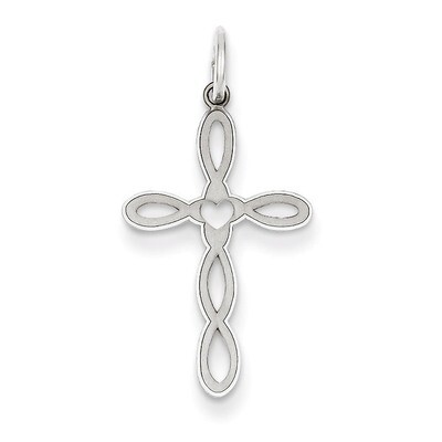 Laser Designed Cross Charm 14k White Gold XR957, MPN: XR957, 886774133065