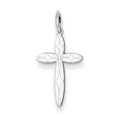 Laser Designed Cross Charm 14k White Gold XR1084, MPN: XR1084, 886774131221